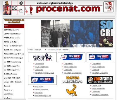 Procenat.com &#8211; Analiza svih engleskih fudbalskih liga